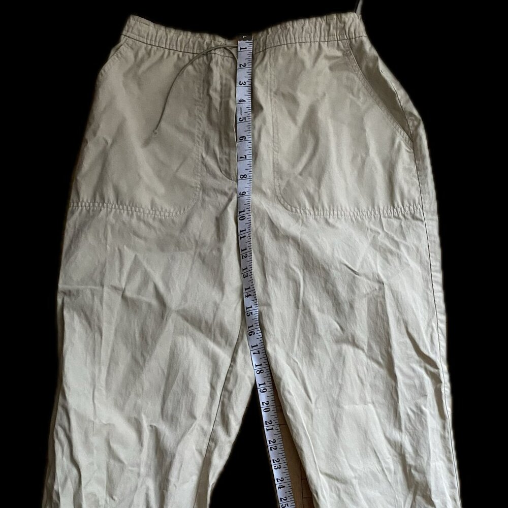 Beige Lightweight Khaki Drawstring Pants - Picture 7 of 10